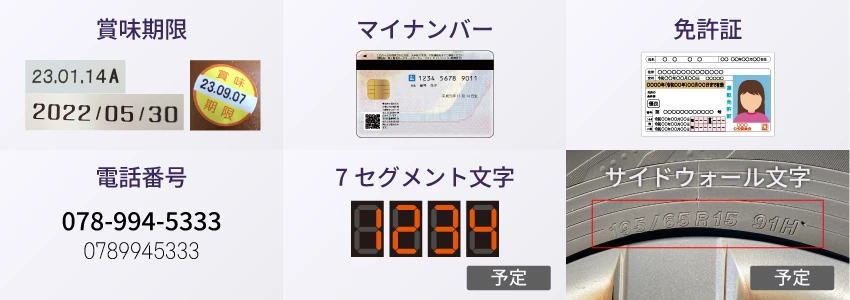 Android用日本語対応OCRアプリ AirOCR Edge 読み取りフォーマット