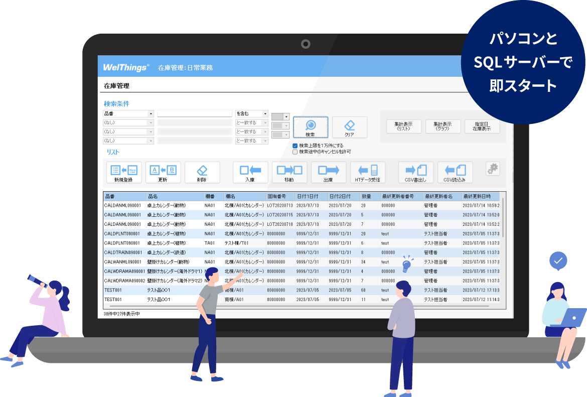 WelThings 在庫管理画面のイメージ